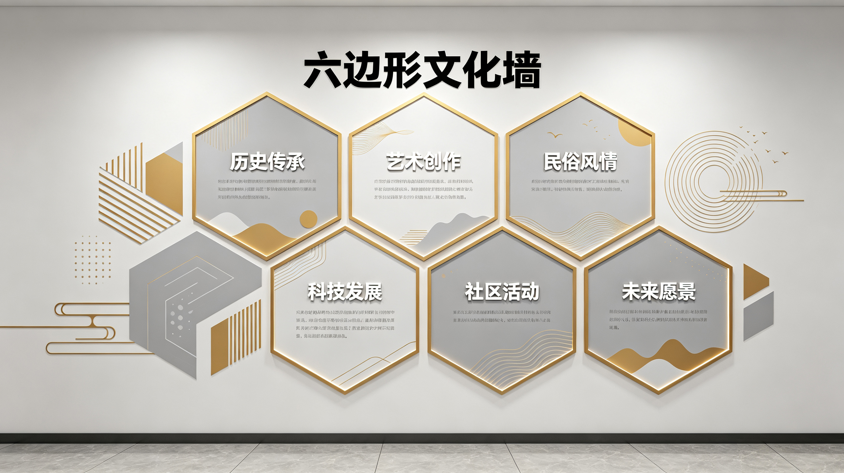 杞县企业文化墙 | 六边形信息美学